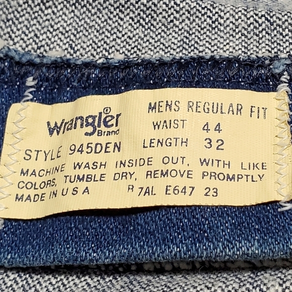 Vintage 1970s Wrangler Unisex Extra High Rise Boot Cut Dark Wash Jeans 945DEN - Picture 10 of 11